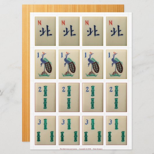 Spielkarten (3) - Nordwind, Bambus 1-3 Einladung (Vorne/Hinten)