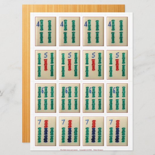 Spielkarten (4) - Bambus 4-7 Einladung (Vorne/Hinten)