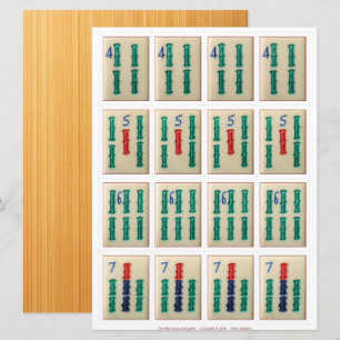 Spielkarten (4) - Bambus 4-7 Einladung