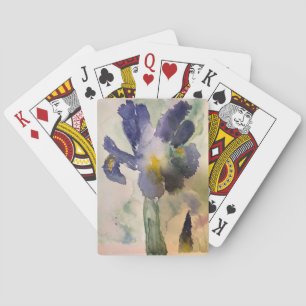 Spielkarten - Blaue Iris handgemalte Wasserfarbe