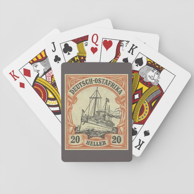 Spielkarten/ Briefmarke Kaiseryacht Hohenzollern Spielkarten (Rückseite)