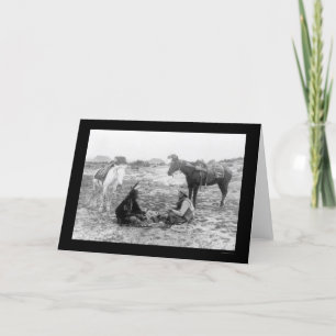 Spielkarten Cowboy und Indianer 1915 Karte