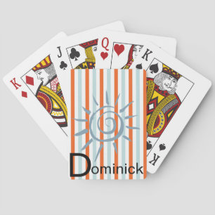 Spielkarten-Deck Blau Orange Streifen Stern Spielkarten
