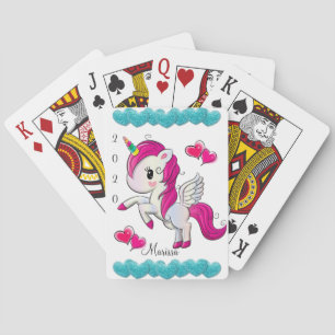 Spielkarten-Deck Einhorn Blaue Herzen Spielkarten