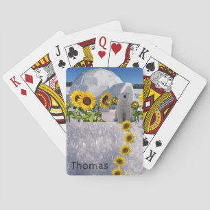 Spielkarten Deck Eisbären Sonnenblume