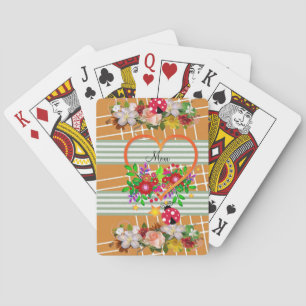 Spielkarten-Deck Florale Marienkäfer Streifen Spielkarten