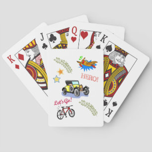 Spielkarten-Deck Held Fahrrad Auto Flugzeug Spielkarten