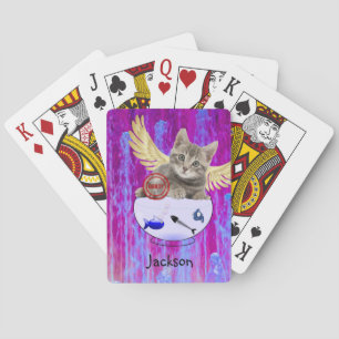 Spielkarten Deck Kätzchen Fisch Knochen Schuldig