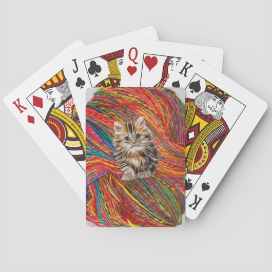 Spielkarten Deck Kätzchen Garn (Rückseite)