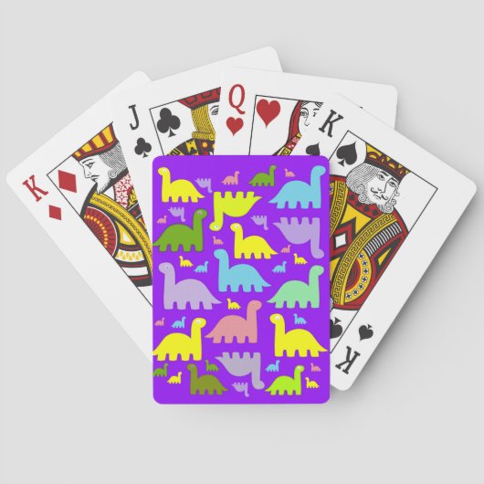 Spielkarten Deck Lila Dinosaurier (Rückseite)
