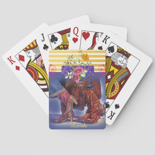 Spielkarten Deck Line Dance Cowboystiefel (Rückseite)