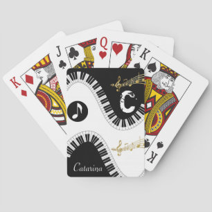 Spielkarten-Deck Schwarz Weiß Musiknoten Spielkarten