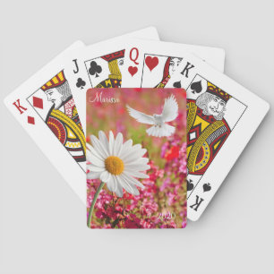 Spielkarten-Deck Weiße Taube Gänseblümchen Blumig Spielkarten