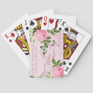 Spielkarten der Girly rosa Vintagen Rose