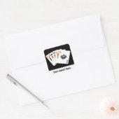 Spielkarten, die auf einen individuell anpassbaren quadratischer aufkleber (Umschlag)