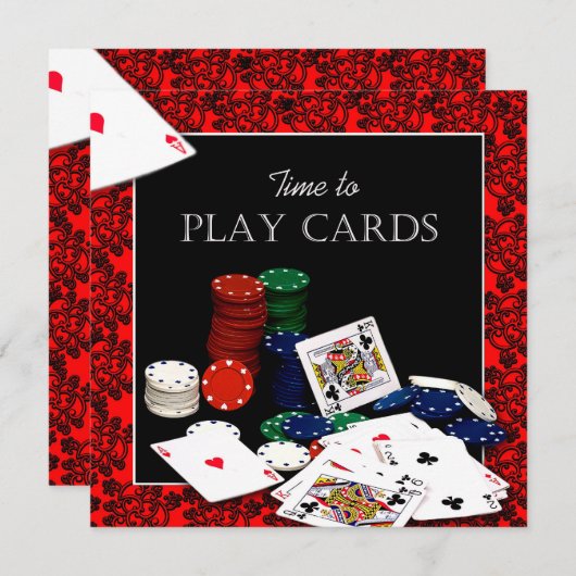 Spielkarten - Einladung - (Vorne/Hinten)