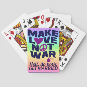 Spielkarten für Liebe statt Krieg