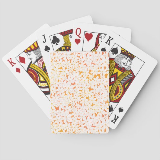 Spielkarten - Gänseblümchen auf orangem Hintergrun (Rückseite)