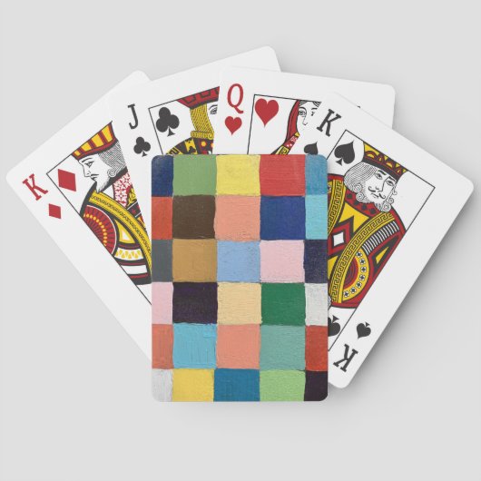 Spielkarten in funkigen Quadraten (Rückseite)
