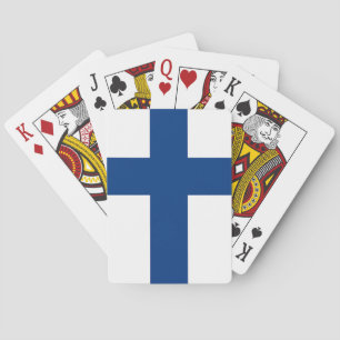 Spielkarten mit der Flagge Finnlands