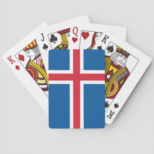 Spielkarten mit der Flagge Islands (Rückseite)
