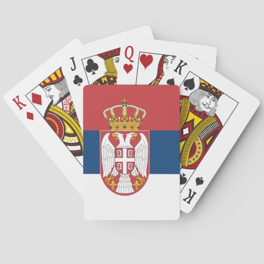 Spielkarten mit der Flagge Serbiens (Rückseite)