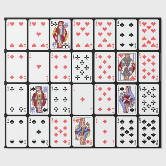 Spielkarten Poker Euchre Gift Wrap Geschenkpapier (Flach)