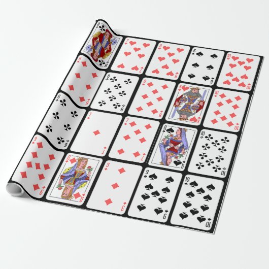 Spielkarten Poker Euchre Gift Wrap Geschenkpapier (Ungerollt)