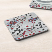 Spielkarten Poker Games Queen King Getränkeuntersetzer (Linke Seite)