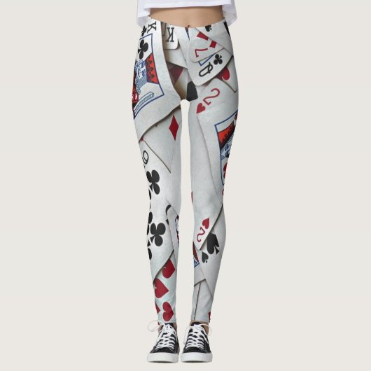 Spielkarten Poker Games Queen King Leggings (Vorderseite)