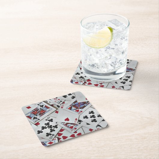 Spielkarten Poker Games Queen King Rechteckiger Pappuntersetzer (Vor Ort)