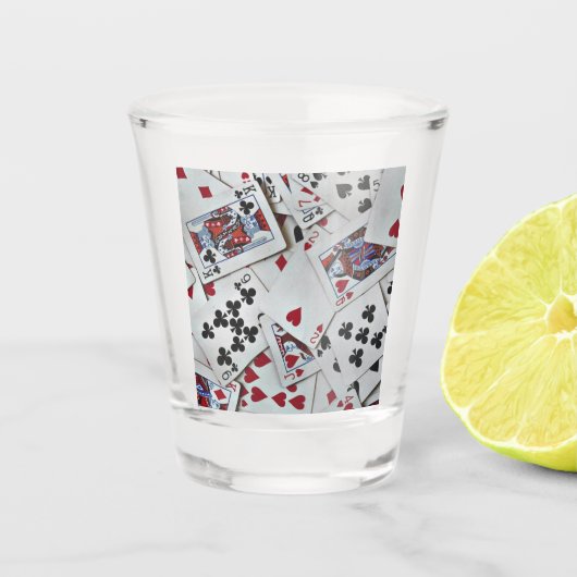 Spielkarten Poker Games Queen King Schnapsglas (Vorderseite)