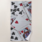 Spielkarten Poker Games Queen King Strandtuch (Vorderseite)