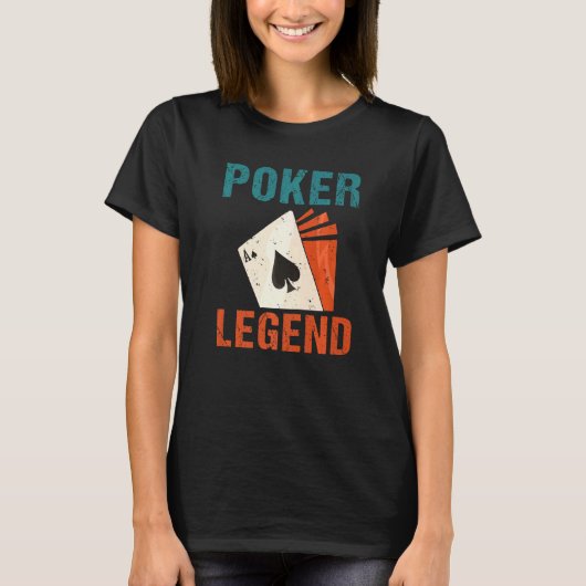 Spielkarten Poker Legend Premium T-Shirt (Vorderseite)