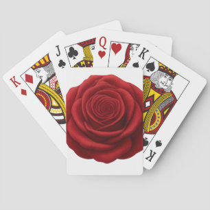 Spielkarten - Rote Rosenblume