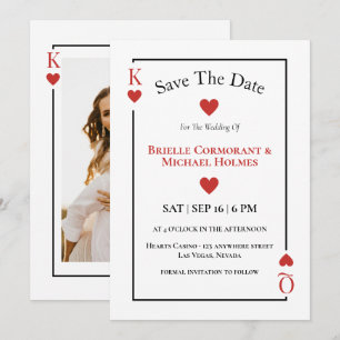 Spielkarten Save the Date Las Vegas Hochzeit Einladung