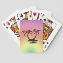 Spielkarten - Silhouetten der Tropeninsel