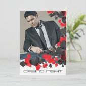 Spielkarten Symbole Foto Einladung (Stehend Vorderseite)