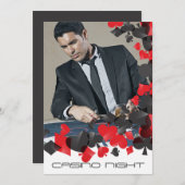 Spielkarten Symbole Foto Einladung (Vorne/Hinten)