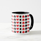 Spielkarten-Symbole in Rot und Schwarz Anzug Tasse (VorderseiteRechts)