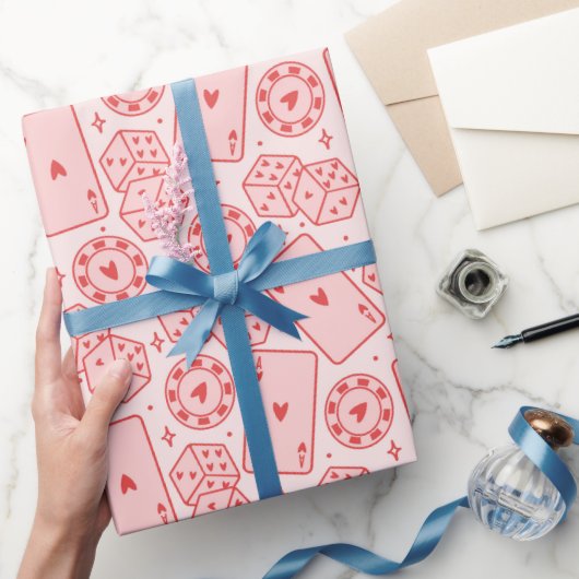 Spielkarten-Würfelmuster Geschenkpapier (Schenken)