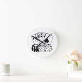 Spielkasino Poker Wine tasting in der Fattoria Mon Runde Wanduhr (Zuhause)