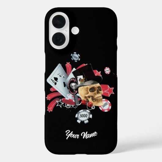 Spielkasino Skull Case-Mate iPhone Hülle (Rückseite)