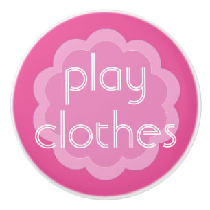 Spielkleider Organisation rosa Blume Knopf Keramikknauf