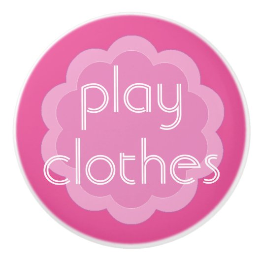 Spielkleider Organisation rosa Blume Knopf Keramikknauf (Vorderseite)