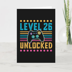 Spiellevel 26 freigeschaltet 26. Geburtstag Gamer- Karte