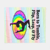 SPIELMÄDCHEN UND DREHEND GYMNASMÄDCHEN FLEECEDECKE (Vorderseite (Horizontal))