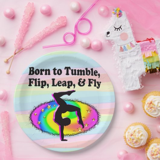 SPIELMÄDCHEN UND DREHEND GYMNASMÄDCHEN PAPPTELLER (Party)