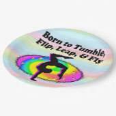 SPIELMÄDCHEN UND DREHEND GYMNASMÄDCHEN PAPPTELLER (Schrägansicht)