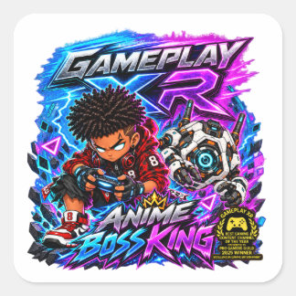 Spielmechanik XR Anime Boss King Neon Stadt Quadratischer Aufkleber